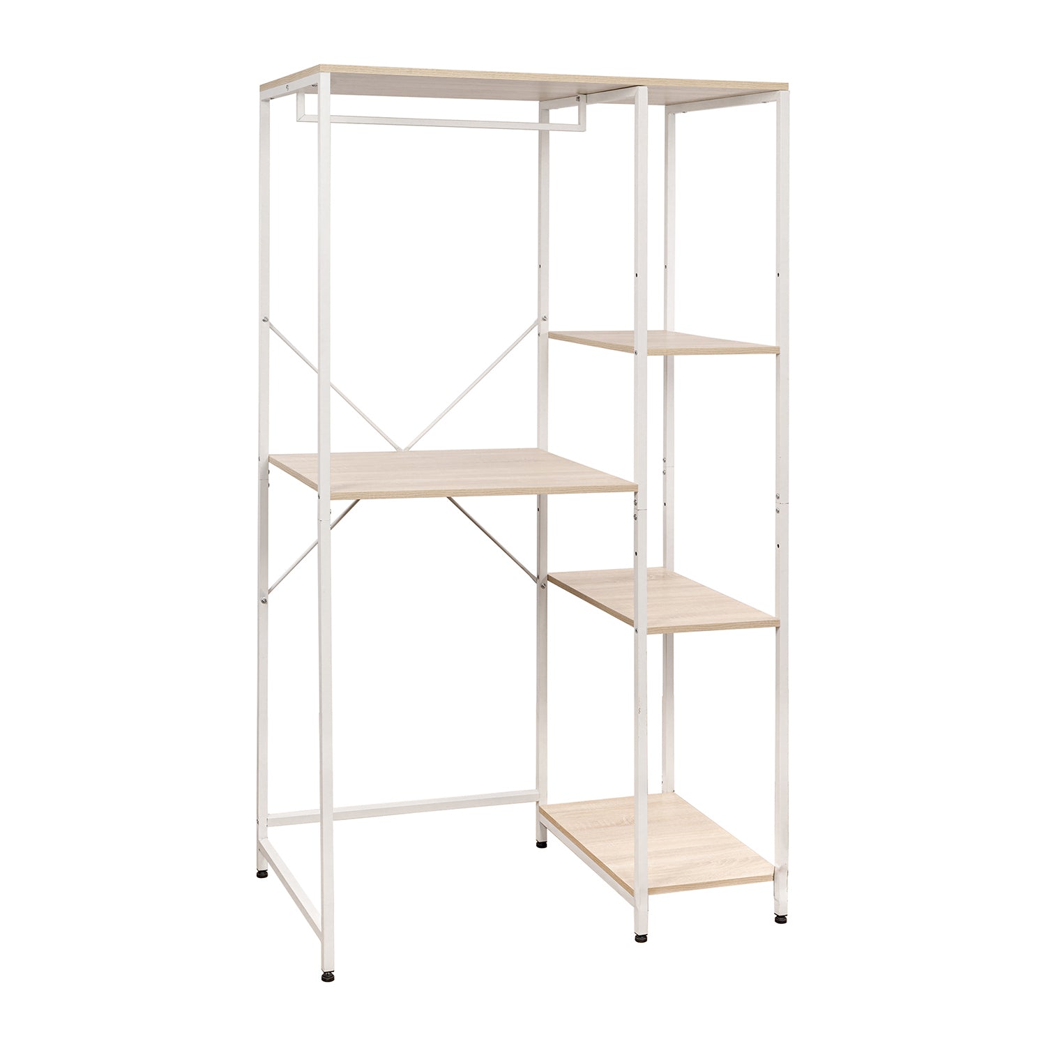CASA COLLECTION - Scaffale Multiuso 4 ripiani in legno truciolare e metallo Bianco Linea Janet Lavanderia - h177x100x60 cm